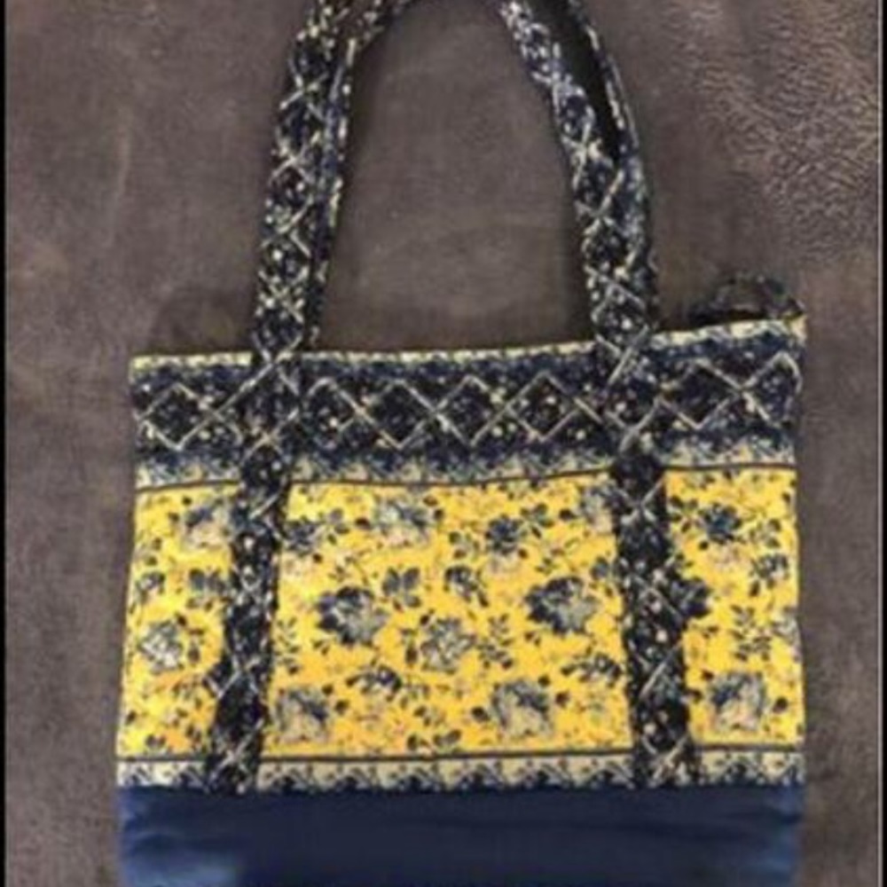 Blue & Yellow Flowered Purse/Handbag